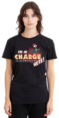 Immagine prodotto di Maglietta da donna "Moana", scritta "I'm In Charge" (Sono io che comando), colore nero, taglia XL