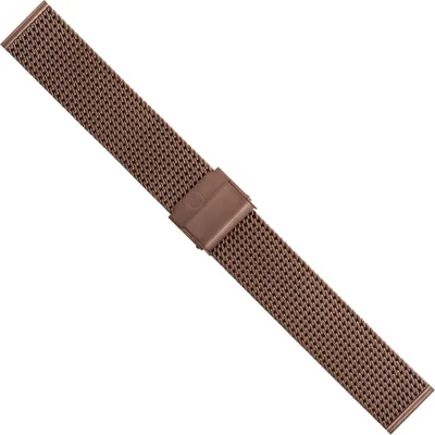 Produktbild von Minott Uhrenarmband Milanaise Edelstahl glänzend braun 30681, Anstoß:22 mm