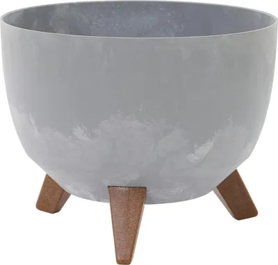 Produktbild von Siena Garden Pflanzgefäß OSLO STONE, Kunststoff auf Füßen mit Einsatz grau beton 29 cm