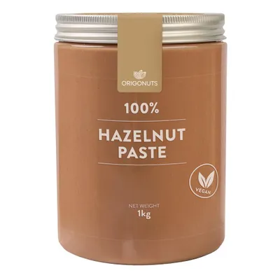 Produktbild von ORIGONUTS, Haselnusspaste 100%, Haselnuss Creme, Haselnussmus, Eispaste, 1kg