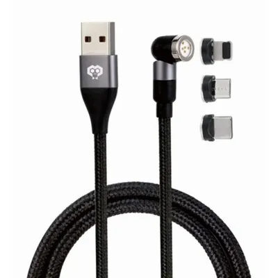 Obrázok produktu pre magnetický nabíjací kábel 3 v 1 otočný o 540° iPhone/Micro-USB/USB-C