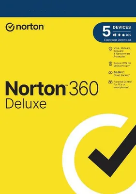 Immagine prodotto di Norton NORTON 360 DELUXE | ESD | Multiple layers of protection for device and online privacy | 3 year(s) | License quantity 1 user(s) | 5 device