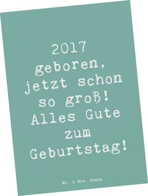 Produktbild von Mr. & Mrs. Panda Postkarte Spruch 2017 Geburtstag - Meeresbrise - Geschenk, für Freunde, Glückwunsch, Erinnerungen, Fotokarte, Geburtstagsfeier, Happy Birthday, Grußkarte