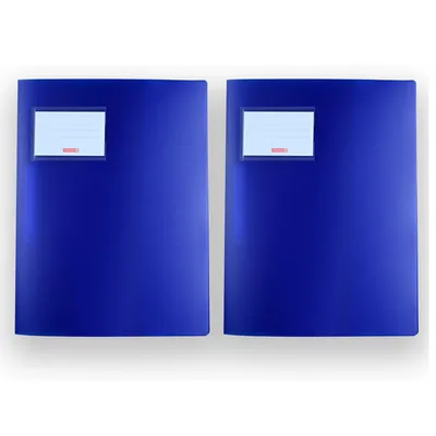 Produktbild von Brunnen Schnellhefter FACT! (2er Set blau) pp (A4, transluzent, mit Namensschild, Einstecktasche, Dokumentenmappe, Schulsachen, Fächermappe, Hefter)