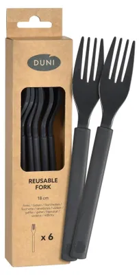 Zdjęcie produktu dla Duni Widelce plastikowe granitowe 18cm 6szt