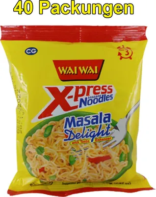 Produktbild von Wai Wai Masala Delight 40er Pack (40 x 70g) instant Nudeln Asia Nudelgericht