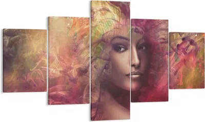 Produktbild von Bild auf Leinwand - Leinwandbild - frau gesicht - 125x70cm - Wand Bild - Wanddeko - Wandbilder - Leinwanddruck - Bilder - Kunstdruck - Wanddekoration - Leinwand bilder - Wandkunst - EA125x70-3736