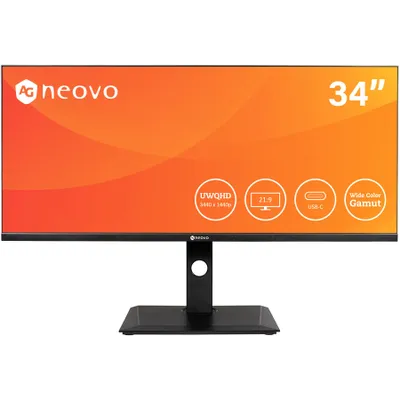 Produktbild von AG Neovo DW3401, 86,4 cm (34"), 3440 x 1440 Pixel, UltraWide Quad HD, LED, 5 ms, Schwarz