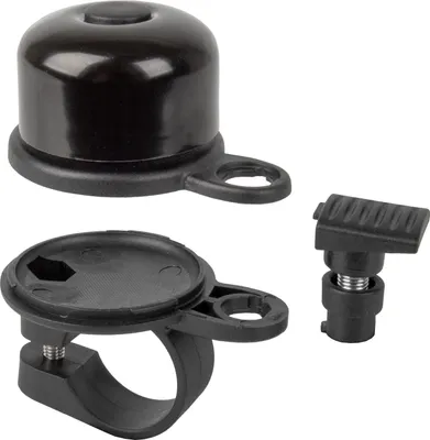 Produktbild von Messingschlager Fahrradklingel AirBell mit AirTag-Fach, 22,2mm, Diebstahlschutz, für Standardlenker (22,2-31,8mm) & E-Scooter, 85 dB, schwarz, Aluminium/faserverstärkter Kunststoff, E-Bike geeignet.