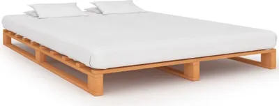 Produktbild von The Living Store Palettenbett Braun Massivholz Kiefer 120×200 cm