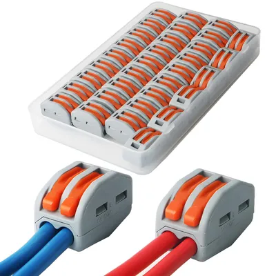 Federklemmenblock 2-polig, 33 Stück, 32 A, 400 V, PA66