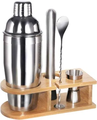 Image de Kit professionnel de préparation de martinis, 5 pièces, 750 ml, acier inoxydable, kit de barman