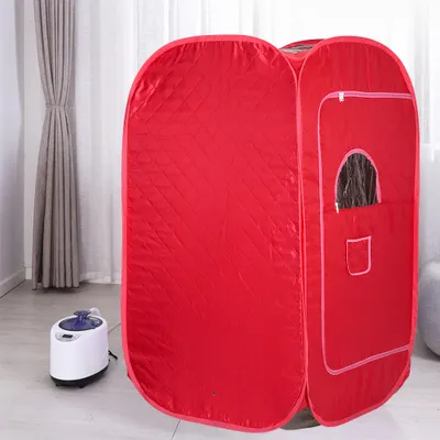 Produktbild von Dampfsauna 1000W Wärmekabine Home Sauna mit Timer & 9 Temperaturstufen Sitzsauna Rot