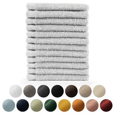Image de Blumtal Premium Set de serviettes éponge avec boucles de suspension - coton  Oeko-TEX, doux, très absorbant - 12x serviettes invités (30x30 cm), blanc