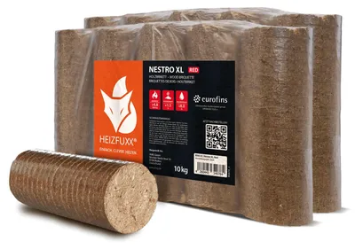 Produktbild von Heizfuxx Nestro XL Red Holzbriketts Hartholz 10kg x 2 Gebinde 20kg