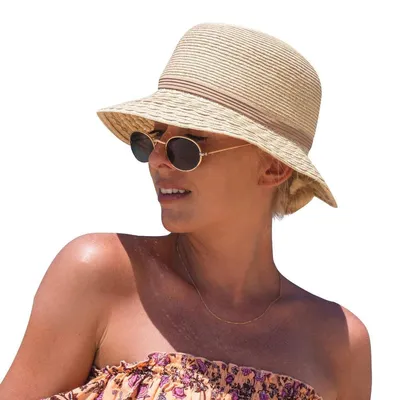 Immagine prodotto di Cappello da sole pieghevole da donna, protezione UV, cappello estivo, color beige, taglia L