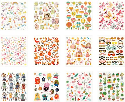 Immagine prodotto di Creativ Company Stickerbuch, ganzjährig, Blatt 15x16,5 cm, 12 Blatt 1 Stück