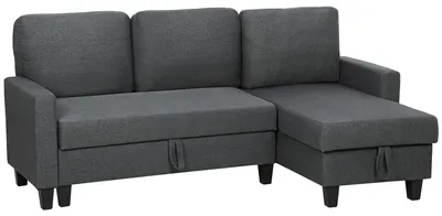 Produktbild von HOMCOM Ecksofa mit Schlaffunktion L-Form 3-Sitzer Sofa und Bettkasten