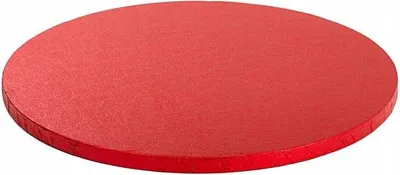 Image de Planche à gâteau ronde rouge 30 cm x 1,2 cm Decora rouge
