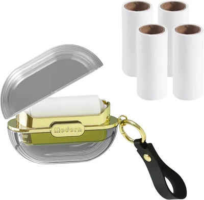 Produktbild von Mini Fusselroller mit 5 extra klebenden Nachfüllrollen, doppelseitig, 30 Blatt pro Rolle, für Tierhaare