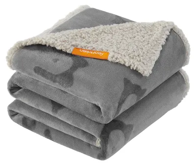 Produktbild von Hundedecke & Katzendecke - Wasserdichte Haustierdecke aus Sherpa-Fleece - Größe L - Grau