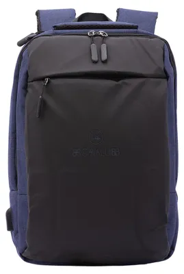 Image de Sac à dos B Cavalli, noir, en polyester, fermeture à glissière, plusieurs poches extérieures, dimensions : 40x28x15 cm