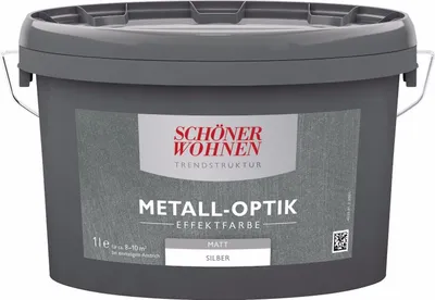 Produktbild von Schöner Wohnen Trendstruktur Effektfarbe Metall-Optik Silber matt 1 L