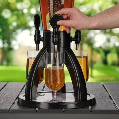 Immagine prodotto di Distributore di birra a torre, 4 litri, 3 rubinetti, portatile per uso festa