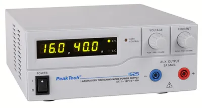 Obrázek produktu pro PeakTech 1525 - Labornetzgeraet 1 - 16 V 0 - 40 A stabilisiert - 640 W