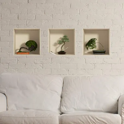 Immagine prodotto di Adesivo con effetto 3D raffigurante un bonsai deformato, 40 x 120 cm