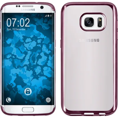 Produktbild von PhoneNatic Case kompatibel mit Samsung Galaxy S7 Edge - rosa Silikon Hülle Slim Fit Cover