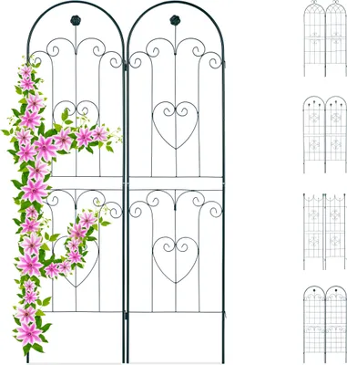 Image de relaxdays 10026249_469 relaxdays   Rankgitter Metall 50,0 x 1,5 x 180,0 cm grün