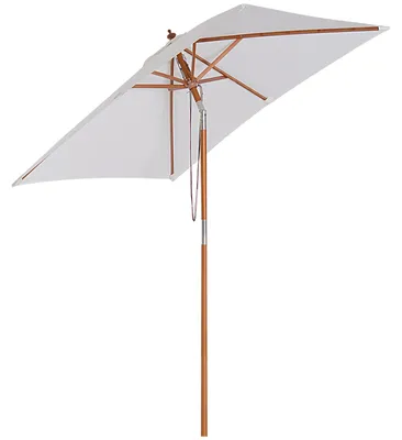 Produktbild von Sonnenschirm200x150x235cmKnickbarerGartenschirm3-stufigeinstellbarrechteckigStrandschirmwasserabweisendundUV-beständigfürStrandBalkonTerrasseGartenCremeweiß