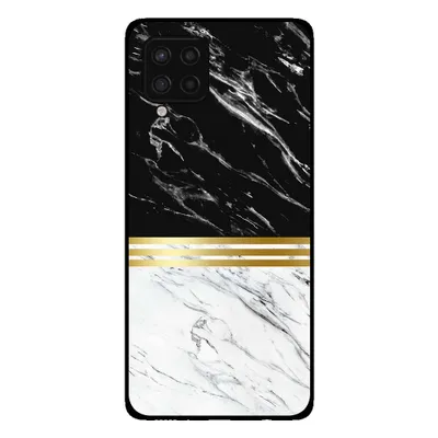 Image de Smartphonica Coque pour Samsung Galaxy A42 5G aspect marbre - coque arrière marbre - Noir Blanc