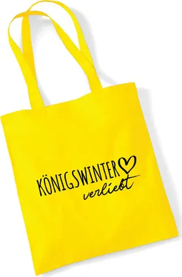 Produktbild von Huuraa Jutebeutel Königswinter verliebt 10 Liter Yellow Baumwolle Tasche Geschenkidee