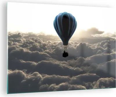 Produktbild von Bilder auf glas - Wolke Ballon Himmel - 70x50cm - Glasbilder - Wandbilder - Kunstdruck - zum Aufhängen bereit - Wanddekoration aus Glas - Glas Bilder - Wandbild auf Glas - Einteilig - GAA70x50-3577