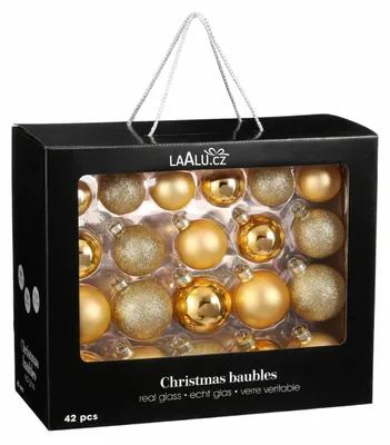 Produktbild von Weihnachtskugel-Set, bunt, 42 Stück, 7 cm, Glas