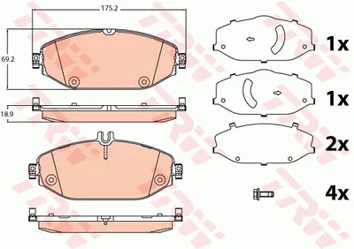 Produktbild von TRW Bremsbeläge Satz Vorne passend für MERCEDES-BENZ C-Klasse T-modell (S205) GDB2097