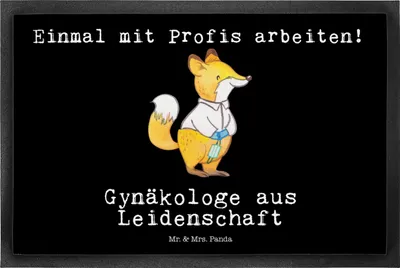 Produktbild von Mr. & Mrs. Panda Schmutzmatte Gynäkologe Leidenschaft 50 x 75 cm - Schwarz - Geschenk, Fußabtreter, Frauenarzt nach Geburt, Schmutzfangmatte, Sauberlaufmatte, Spruch