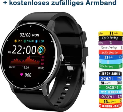 Produktbild von Smartwatch 1,3 Touchscreen Fitness Uhr Fitness Tracker Pulsmesser Herzfrequenz Schlafaufzeichnung, WECKER Blutdruck Vibration Sportmodus Bluetooth