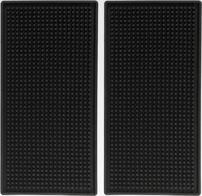 Produktbild von 2 Stück 30 x 15 cm Barmatte, Silikon Abtropfmatte Reckteckige Gummi-Barmatte Kaffee Tampermatte Geschirr-Abtropfmatte für Küche Bar Club, Schwarz