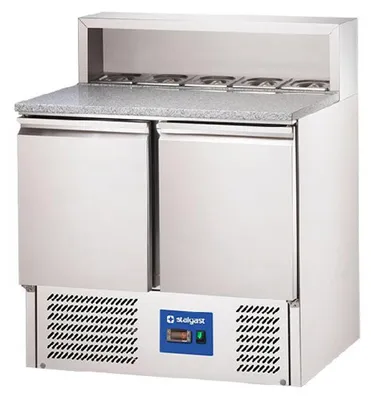 Productafbeelding van Pizzatafel Starline - 2 deuren - Koelplaat voor 5 GN 1/6 bakplaten