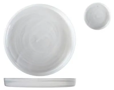 Immagine prodotto di H&H Set 6 Piatti Alabastro In Vetro Bianco Cm28