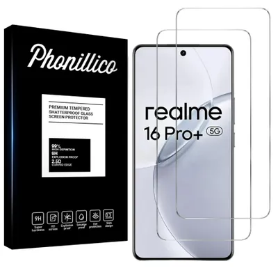 Produktbild von Hartglas für Realme 16 Pro Plus 5G [2 Stück] Displayschutzfolie Screen Protector Film Anti-Kratzer Glas Resistant Phonillico®