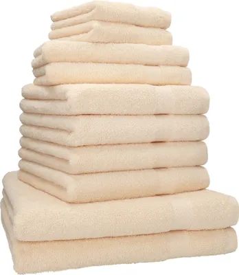 Produktbild von Betz 10-tlg. Handtuch-Set PREMIUM CLASSIC 2 Duschtücher 4 Handtücher 2 Gästetücher 2 Seiftücher  Farbe: beige