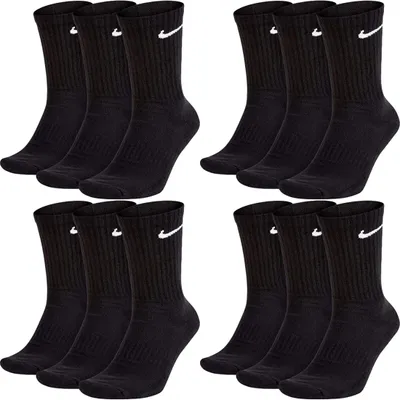 Produktbild von 12 Paar Nike Socken Herren Damen Lang - Farbe: 12 Paar schwarz - Größe: 46-50
