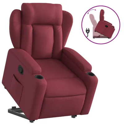 Immagine prodotto di vidaXL Poltrona relax con ausilio per l'autosufficienza in tessuto rosso vino