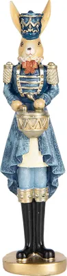 Produktbild von Clayre & Eef Dekorationsfigur Kaninchen 18 cm Beige Blau Kunststoff
