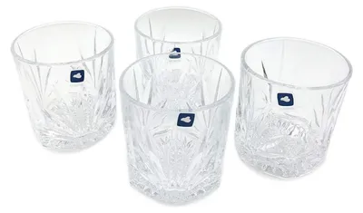 Immagine prodotto di Set di 4 bicchieri da bibita Leonardo Capri, bicchieri da succo di frutta lavabili in lavastoviglie con rilievo, bicchiere da acqua con taglio a sfaccettatura, tumbler da bibita in vetro trasparente, altezza 8,5 cm, 220 ml, 022773