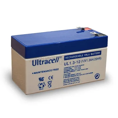 Obrázok produktu pre Ultracell Olovená batéria 12 V, 1,3 Ah (1,3-12) Faston (4,8 mm) olovená batéria, VdS BATTERY 12-1,3 (UL1,3-12) Ultracell